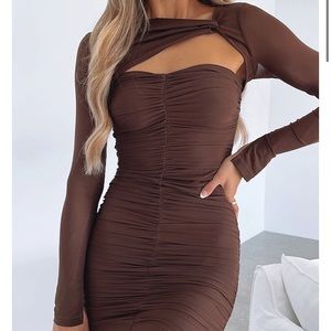 White Fox Been A Minute Mini Dress Chocolate